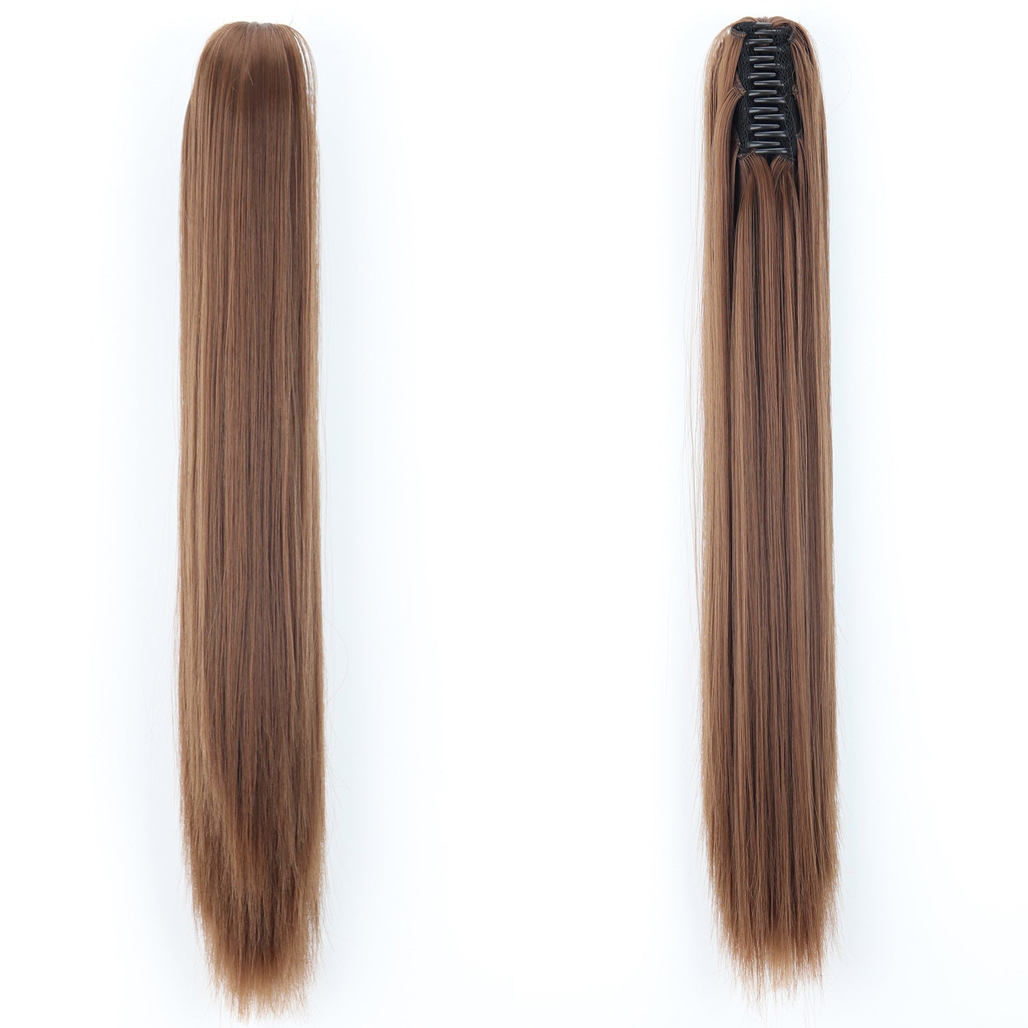 New wig, women's ponytail, medium long hair, simulated hair, natural micro curls, grab clip style ponytail, high ponytail, fake