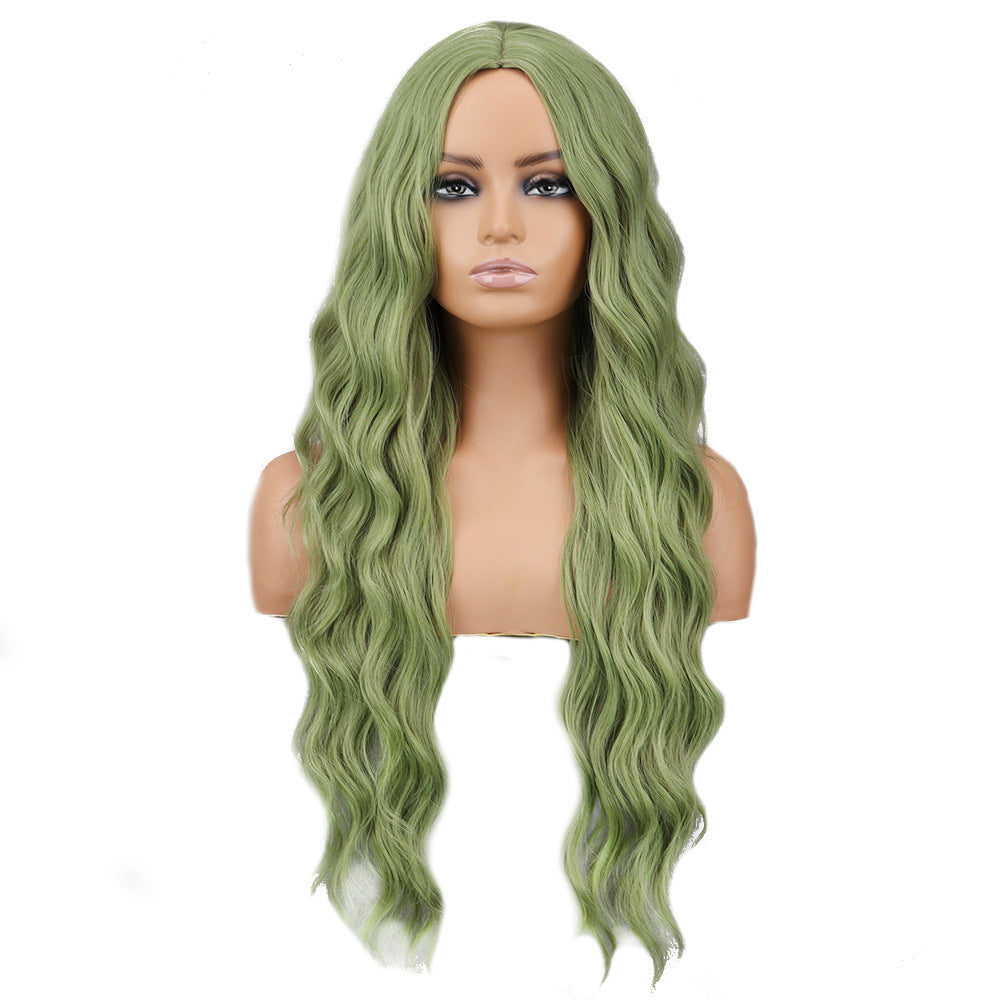 [Celebrity Makeup Room Same Style] Film and Television Grade High Temperature Silk Wig with Large Wave Curling Hair Replacement Half Head Set