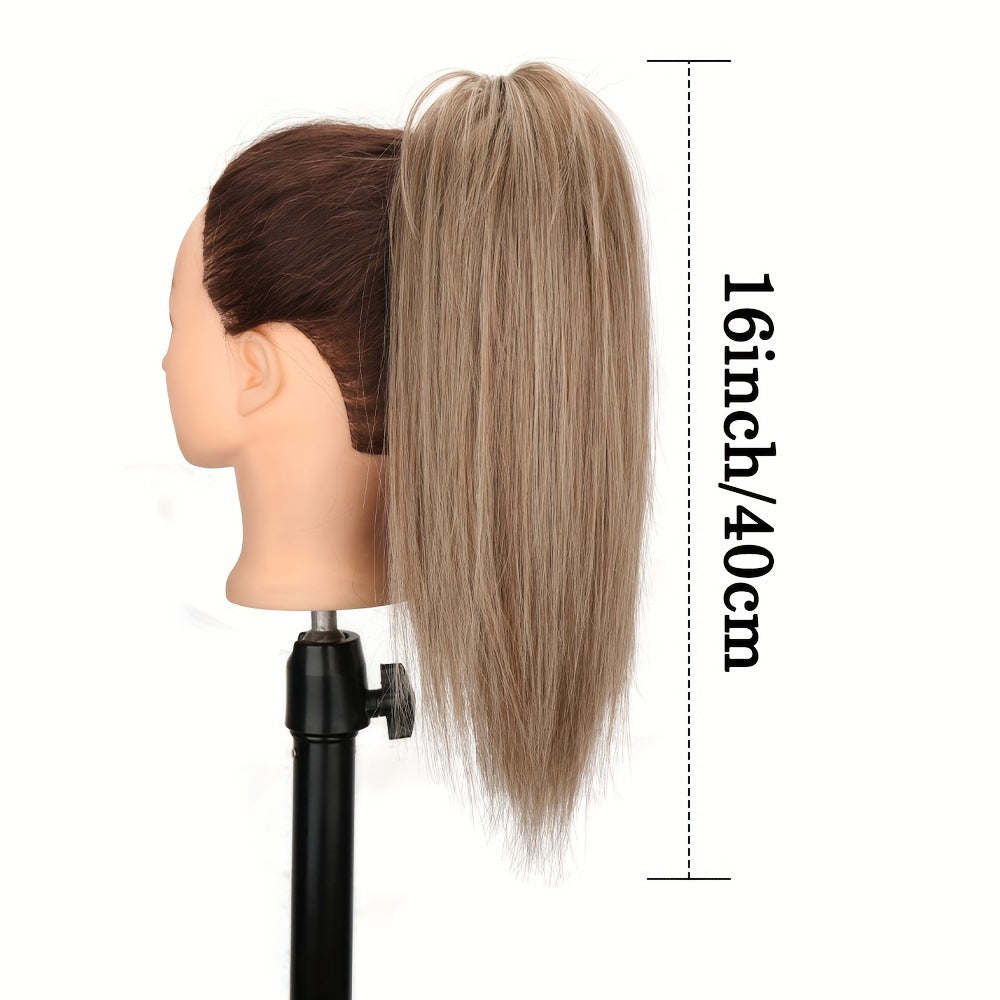 European and American Ins style high skull top big wave half head wig gradient brown long curly hair replacement patch