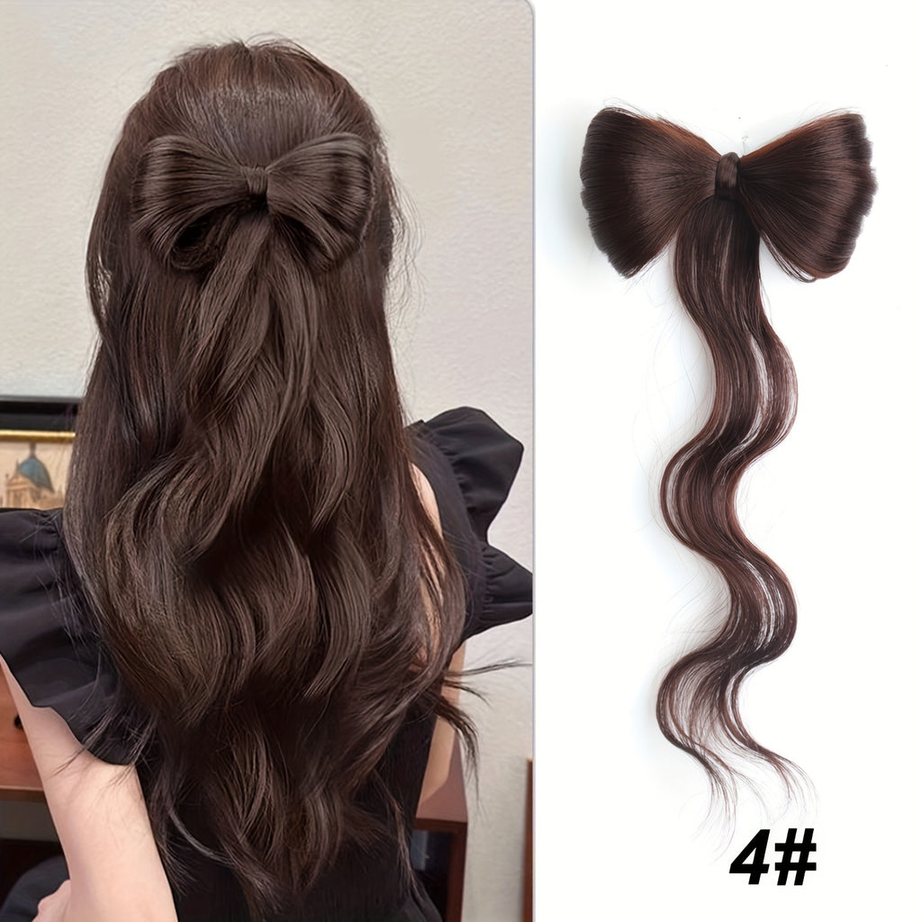 High temperature silk double ponytail wig for women, long straight hair, high ponytail, high temperature matte simulation hair, fluffy hair wig piece