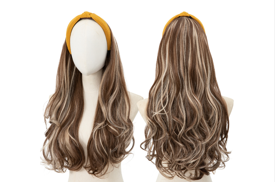 Hair cover, wig cover, long curly hair, real hair, full human hair, natural fluffy, big wavy long hair, lace full head cover