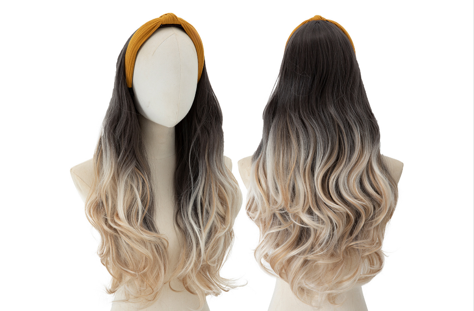 Hair cover, wig cover, long curly hair, real hair, full human hair, natural fluffy, big wavy long hair, lace full head cover