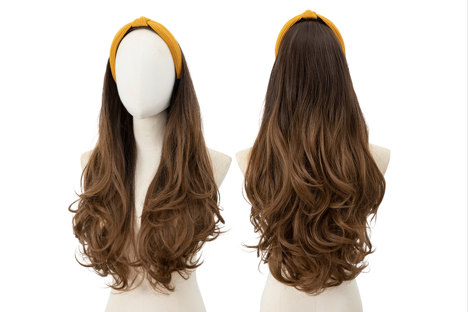 Hair cover, wig cover, long curly hair, real hair, full human hair, natural fluffy, big wavy long hair, lace full head cover
