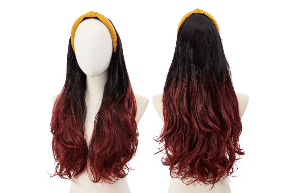 Hair cover, wig cover, long curly hair, real hair, full human hair, natural fluffy, big wavy long hair, lace full head cover