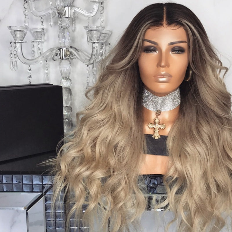 Cross border counter quality! Flame retardant synthetic goddess curly hair half head set headband style, worn in 3 seconds to complete the styling