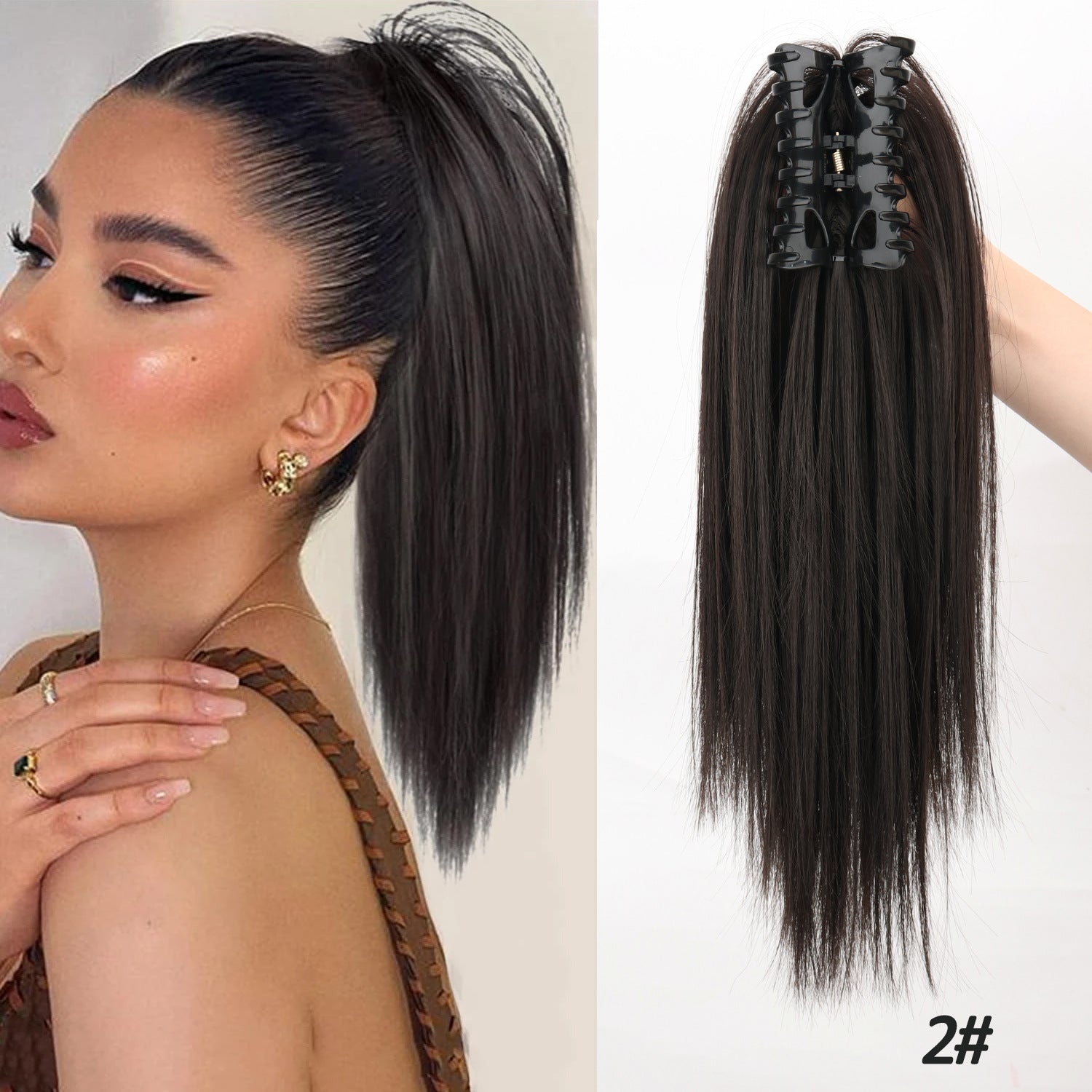 European and American Ins style high skull top big wave half head wig gradient brown long curly hair replacement patch
