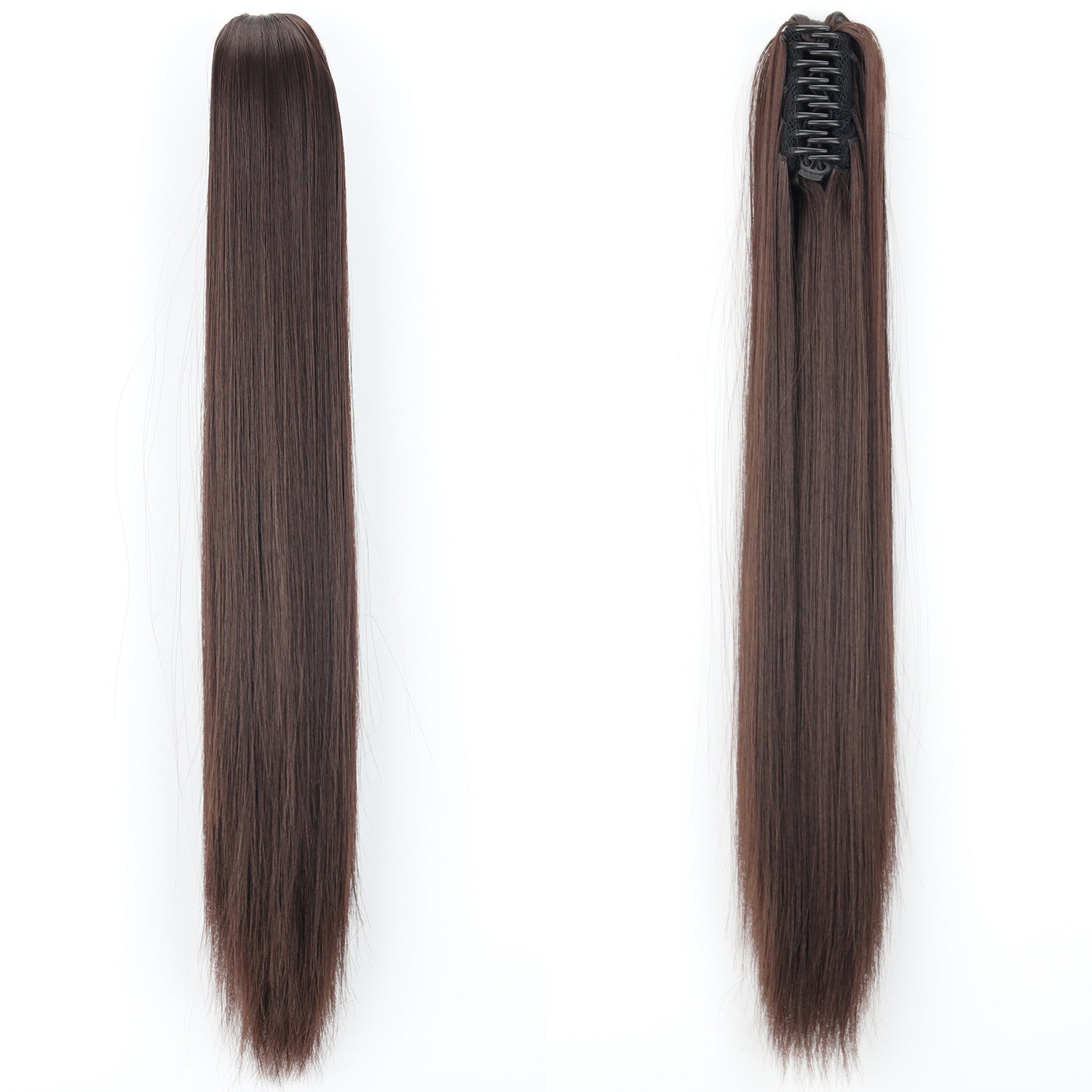 New wig, women's ponytail, medium long hair, simulated hair, natural micro curls, grab clip style ponytail, high ponytail, fake