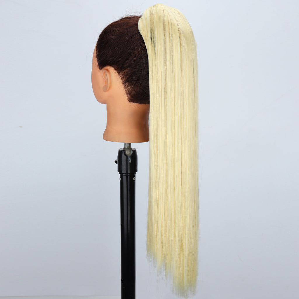 New wig, women's ponytail, medium long hair, simulated hair, natural micro curls, grab clip style ponytail, high ponytail, fake