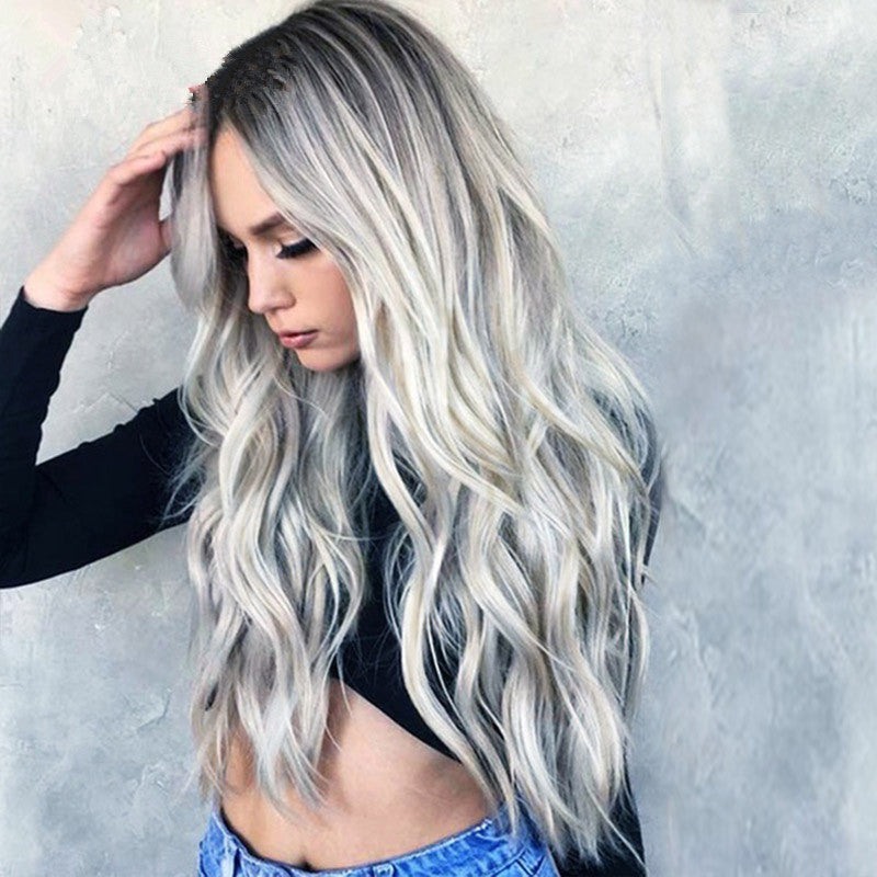 Cross border counter quality! Flame retardant synthetic goddess curly hair half head set headband style, worn in 3 seconds to complete the styling