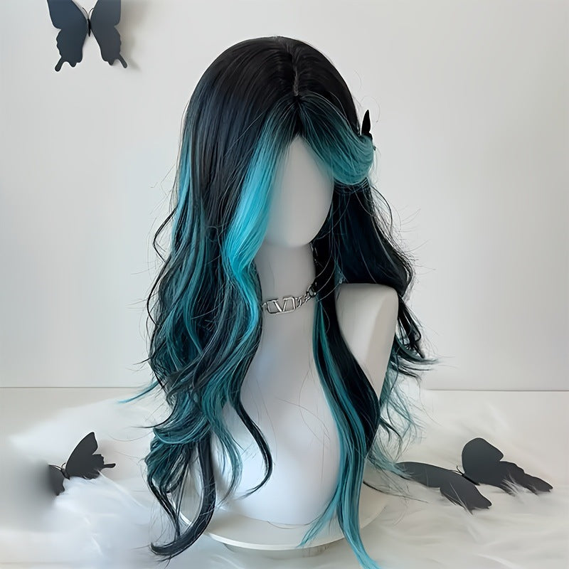 Role playing special European and American big wave wig replacement, long curly hair, half head cover, hair clip fixed, synthetic material, stage effect explosion