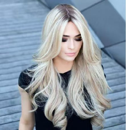 Cross border counter quality! Flame retardant synthetic goddess curly hair half head set headband style, worn in 3 seconds to complete the styling