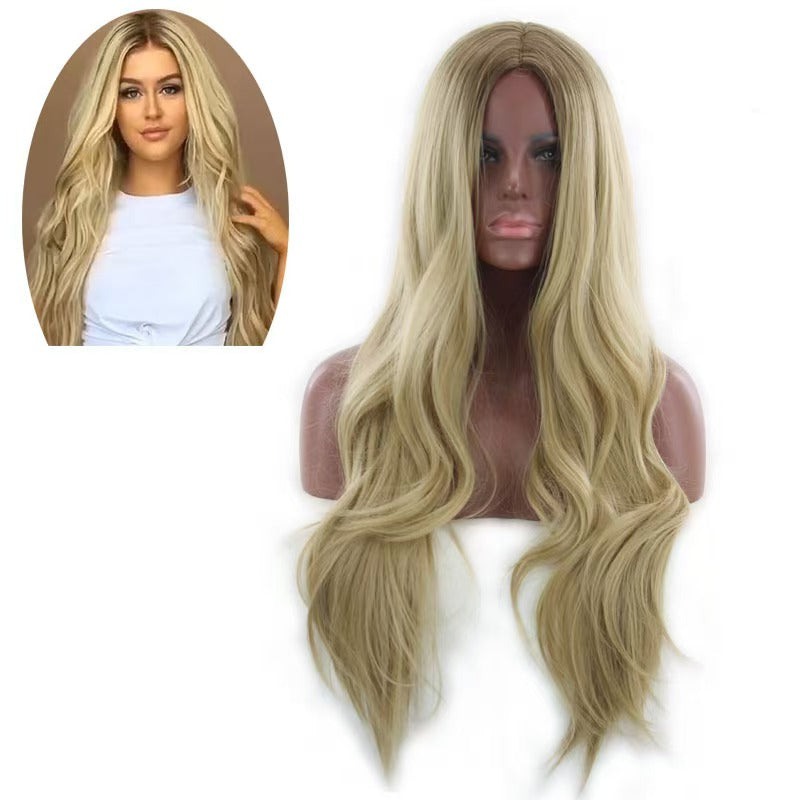 Cross border counter quality! Flame retardant synthetic goddess curly hair half head set headband style, worn in 3 seconds to complete the styling