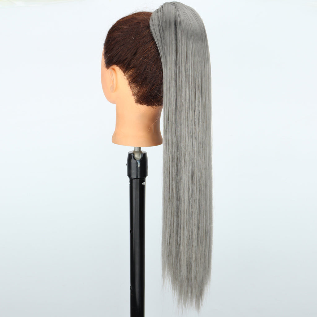 New wig, women's ponytail, medium long hair, simulated hair, natural micro curls, grab clip style ponytail, high ponytail, fake