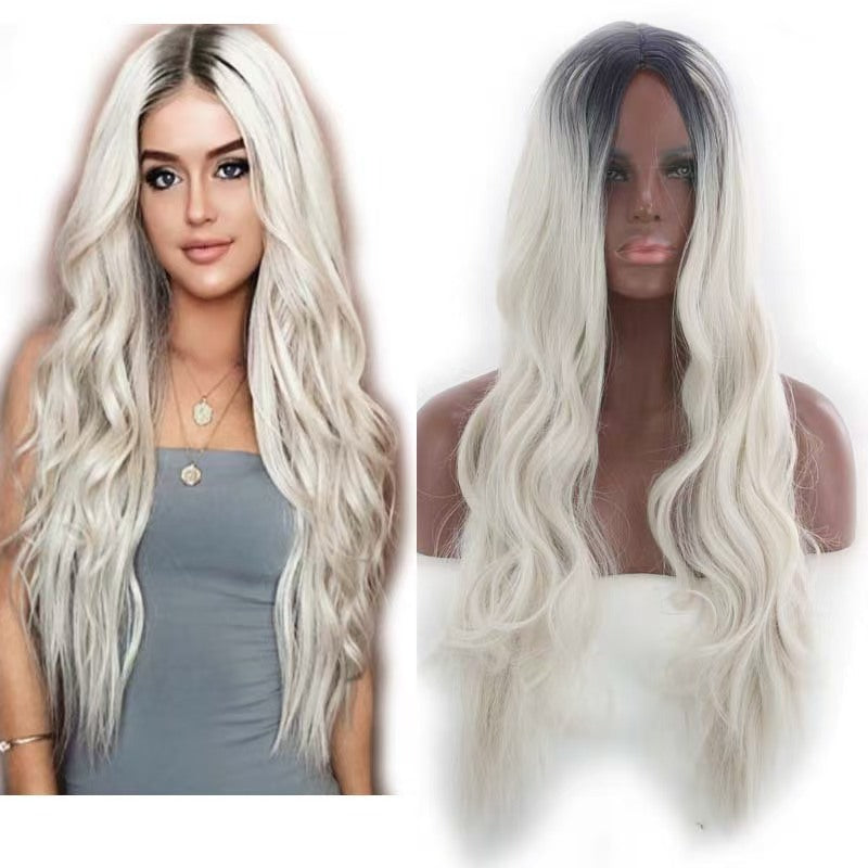Cross border counter quality! Flame retardant synthetic goddess curly hair half head set headband style, worn in 3 seconds to complete the styling