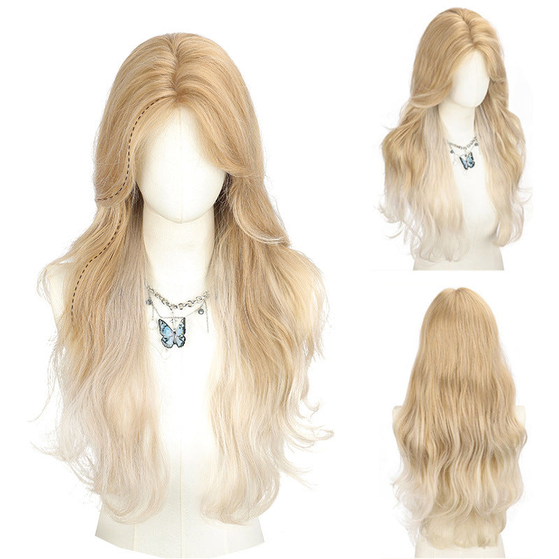 Breathable mesh bottom design, colorful gradient long hair cosplay special full head cover