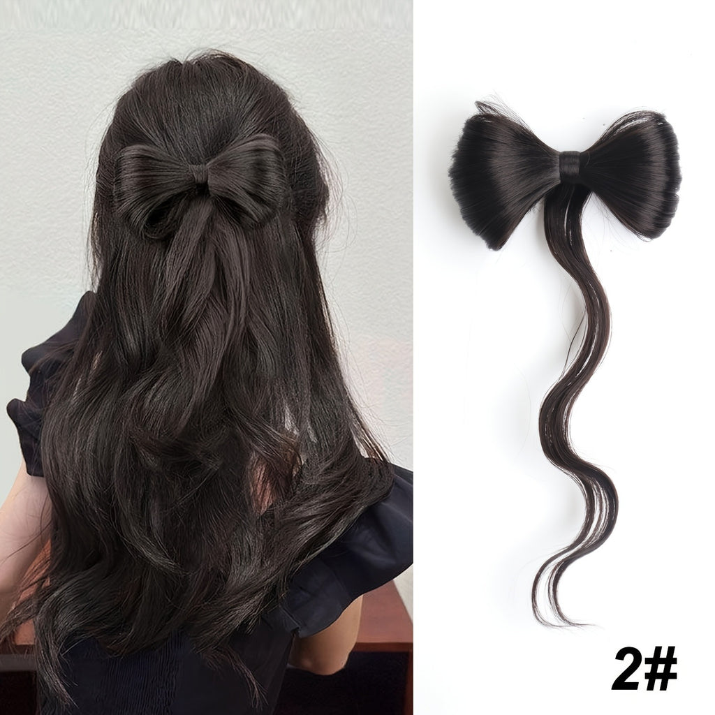 High temperature silk double ponytail wig for women, long straight hair, high ponytail, high temperature matte simulation hair, fluffy hair wig piece