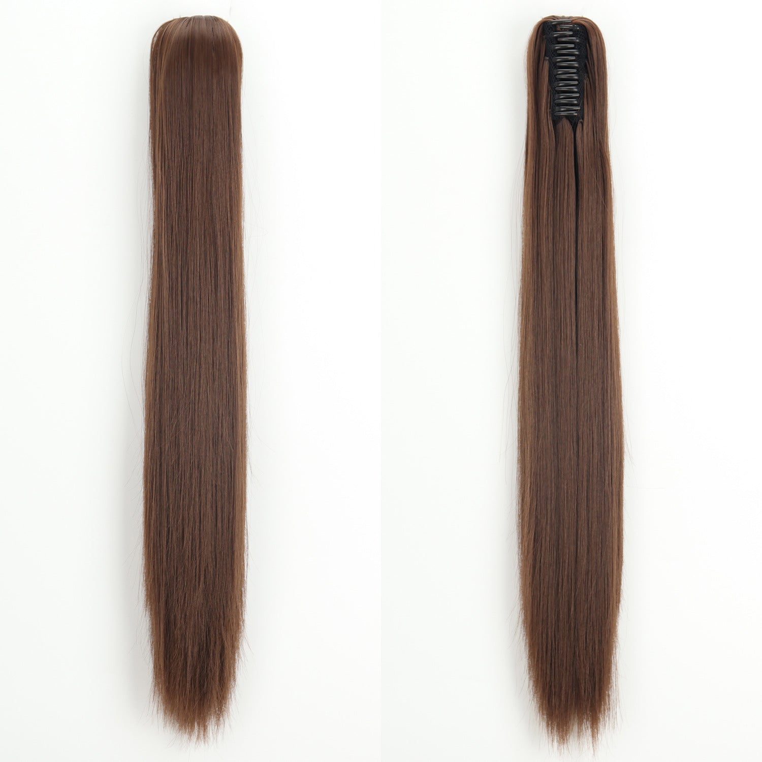 New wig, women's ponytail, medium long hair, simulated hair, natural micro curls, grab clip style ponytail, high ponytail, fake