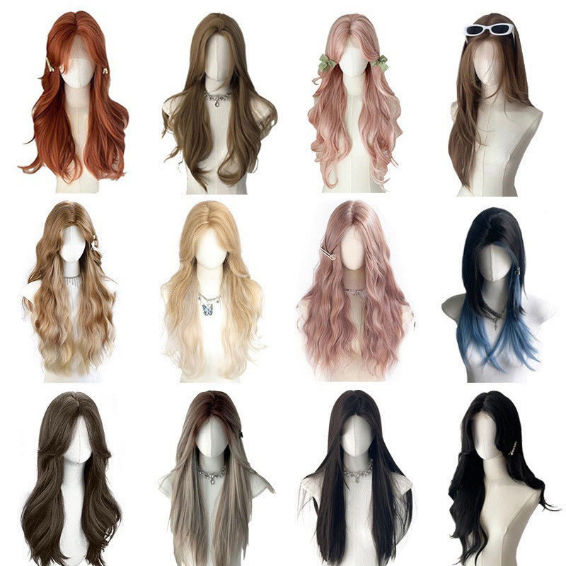 Breathable mesh bottom design, colorful gradient long hair cosplay special full head cover