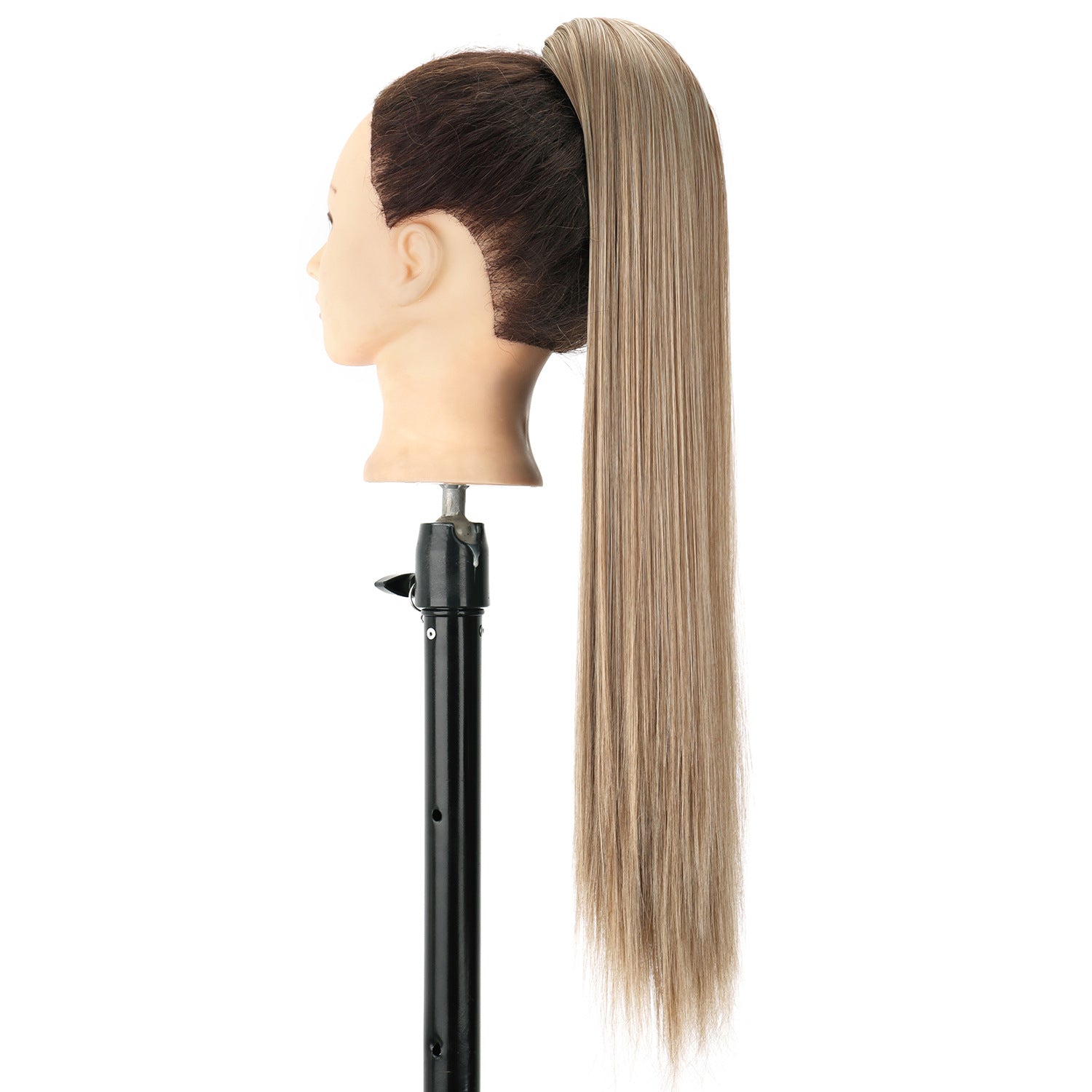 New wig, women's ponytail, medium long hair, simulated hair, natural micro curls, grab clip style ponytail, high ponytail, fake