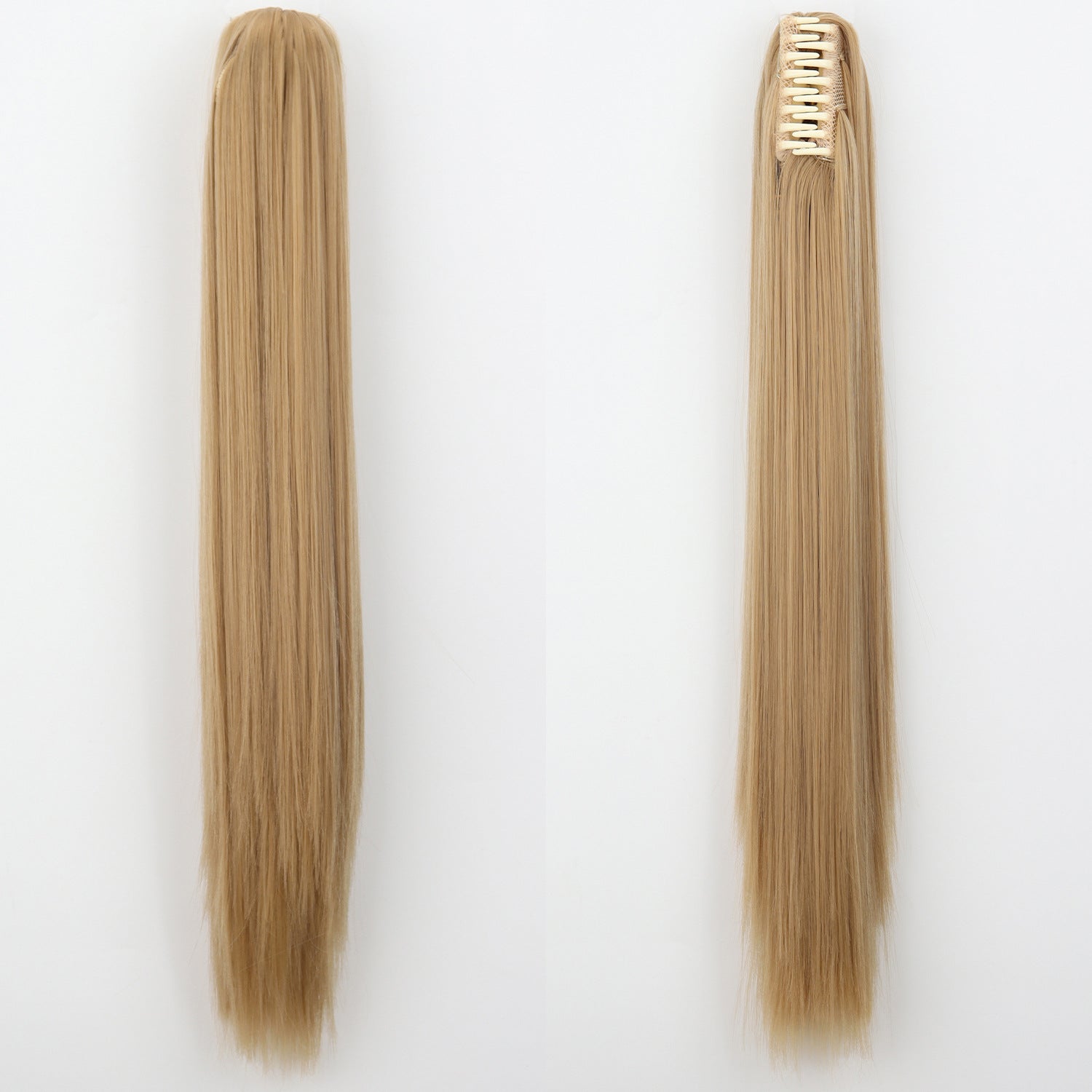 New wig, women's ponytail, medium long hair, simulated hair, natural micro curls, grab clip style ponytail, high ponytail, fake