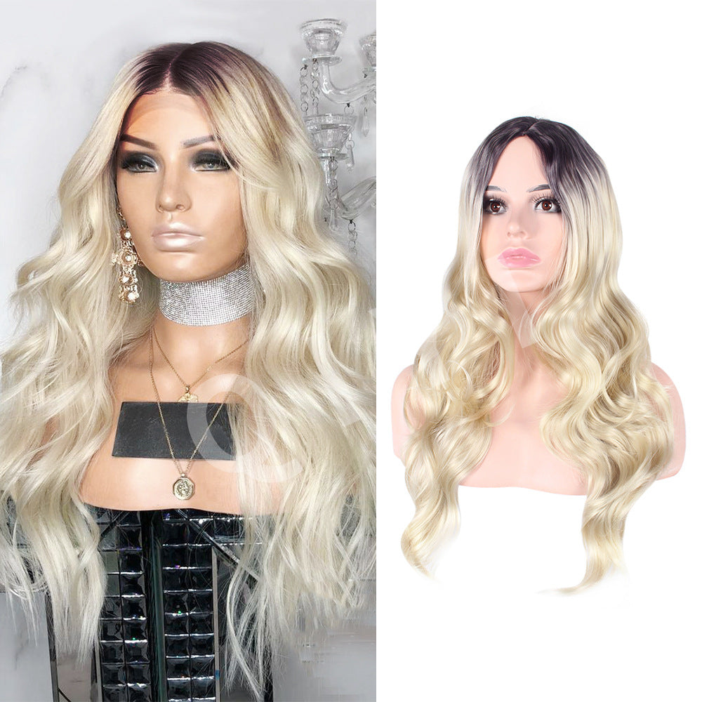 Cross border counter quality! Flame retardant synthetic goddess curly hair half head set headband style, worn in 3 seconds to complete the styling