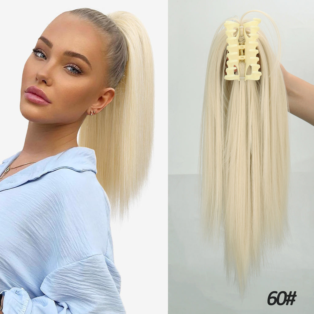 European and American Ins style high skull top big wave half head wig gradient brown long curly hair replacement patch