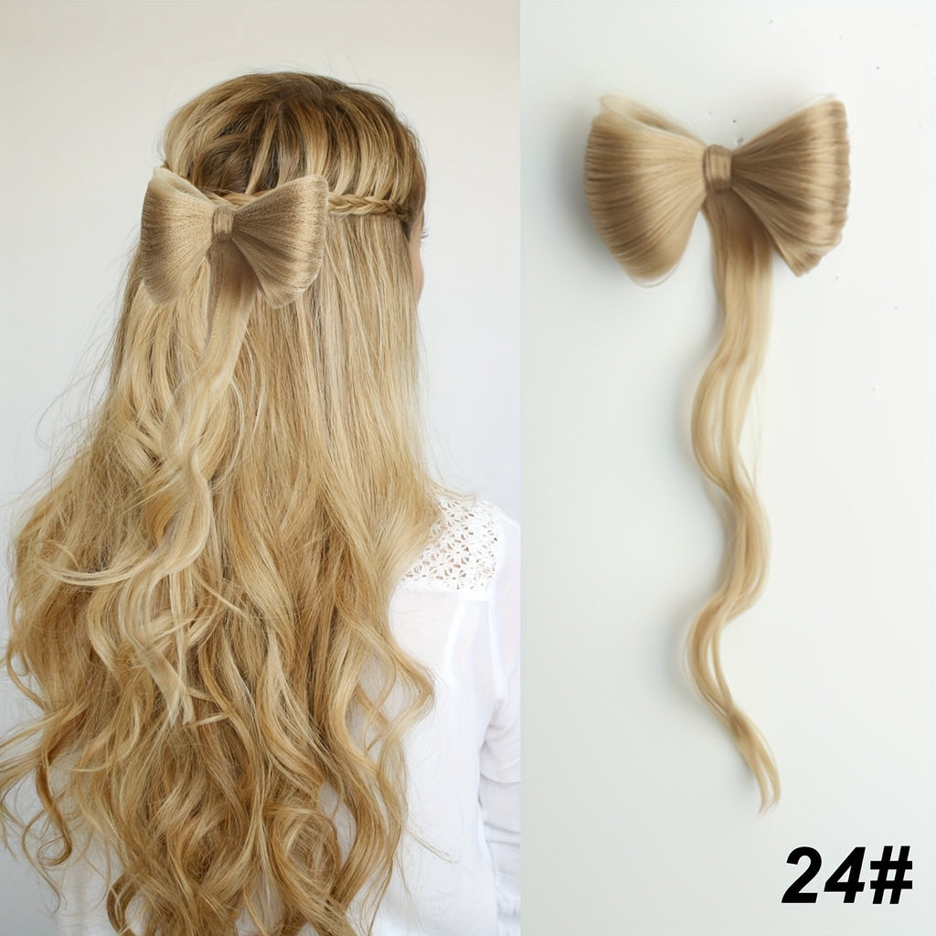 High temperature silk double ponytail wig for women, long straight hair, high ponytail, high temperature matte simulation hair, fluffy hair wig piece