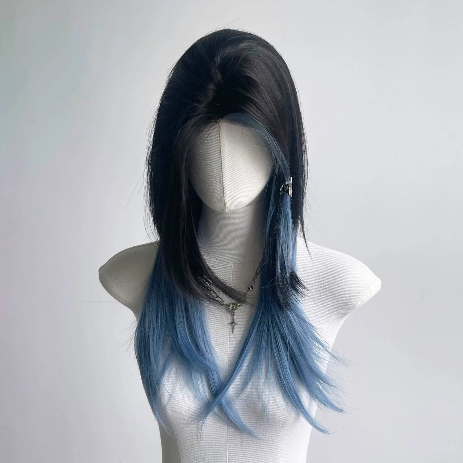 Breathable mesh bottom design, colorful gradient long hair cosplay special full head cover