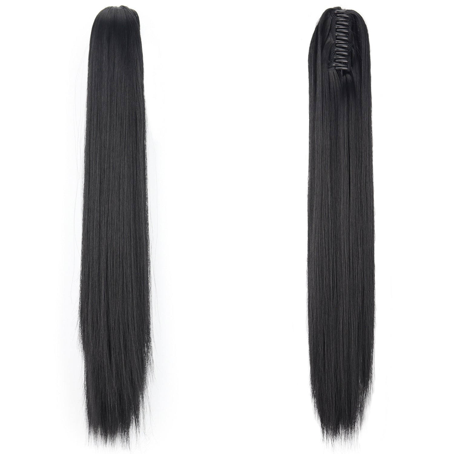 New wig, women's ponytail, medium long hair, simulated hair, natural micro curls, grab clip style ponytail, high ponytail, fake