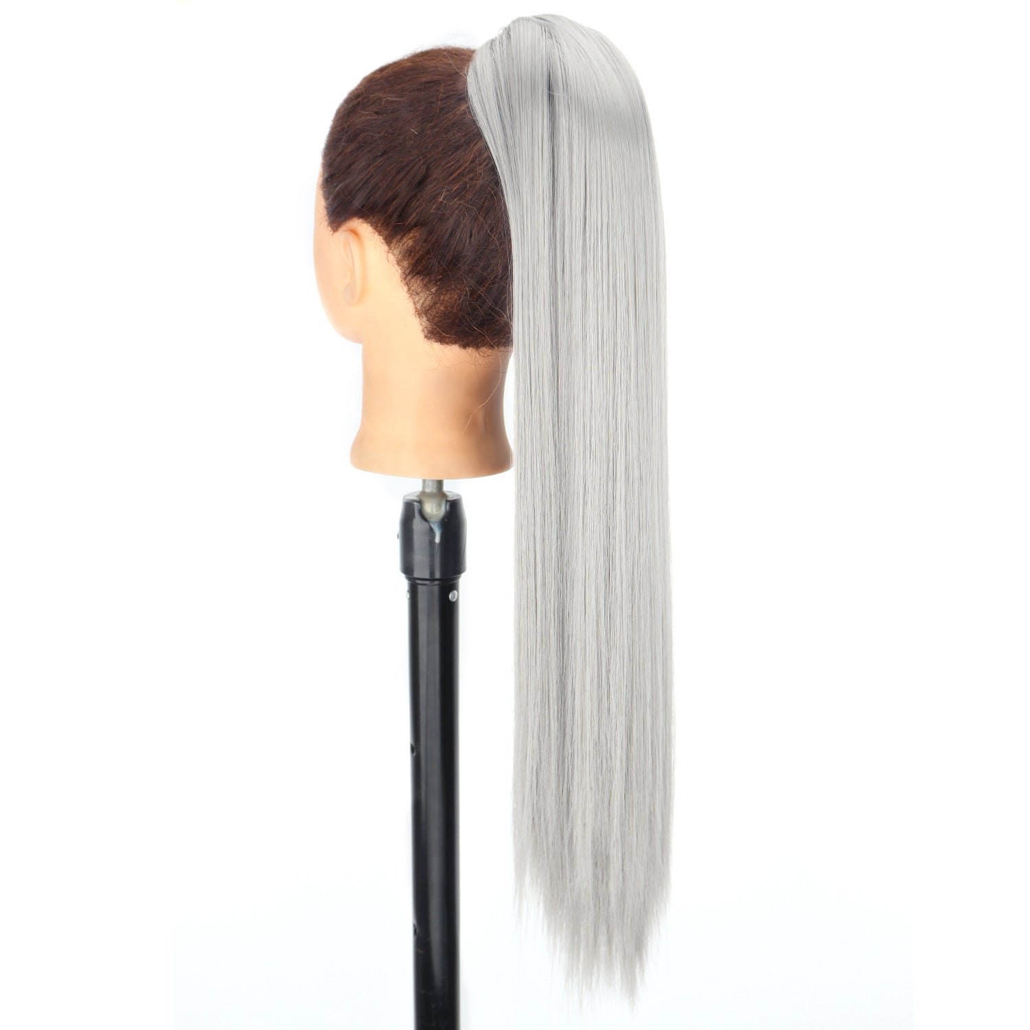 New wig, women's ponytail, medium long hair, simulated hair, natural micro curls, grab clip style ponytail, high ponytail, fake