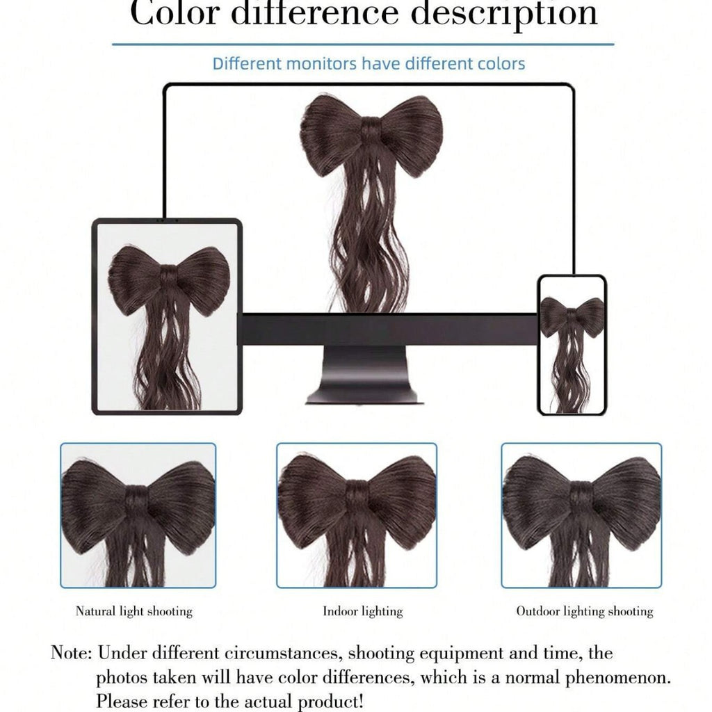 High temperature silk double ponytail wig for women, long straight hair, high ponytail, high temperature matte simulation hair, fluffy hair wig piece