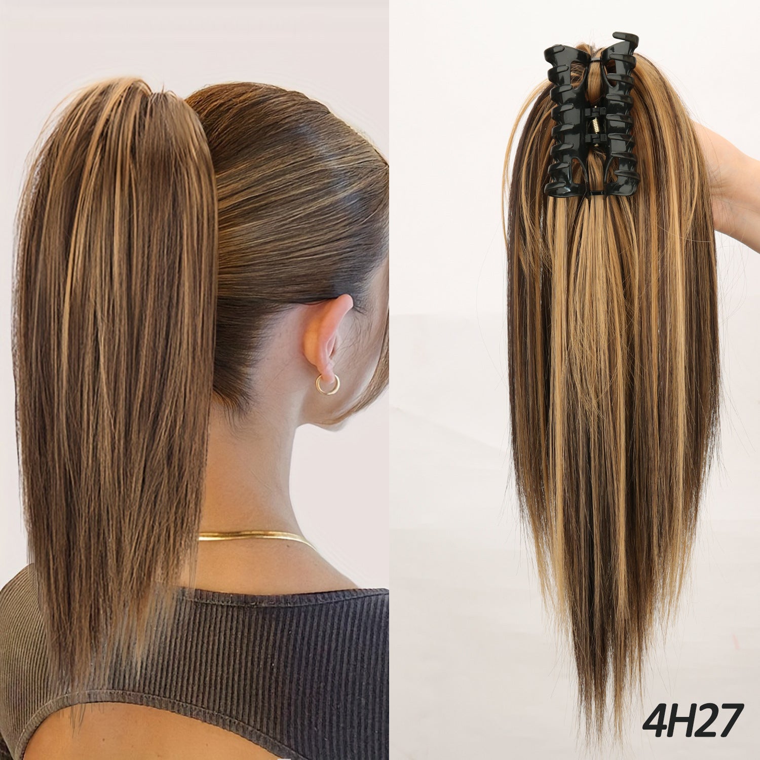 European and American Ins style high skull top big wave half head wig gradient brown long curly hair replacement patch